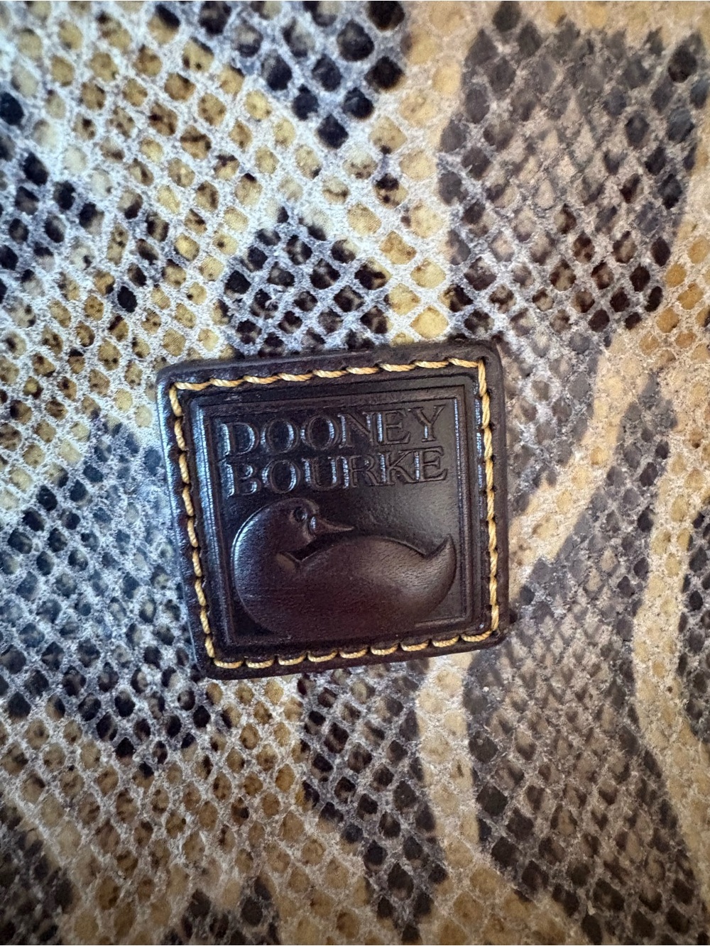 Dooney & Bourke Inspired Snake-Print Hobo Bag in Beige and Brown - Picture 2 of 8
